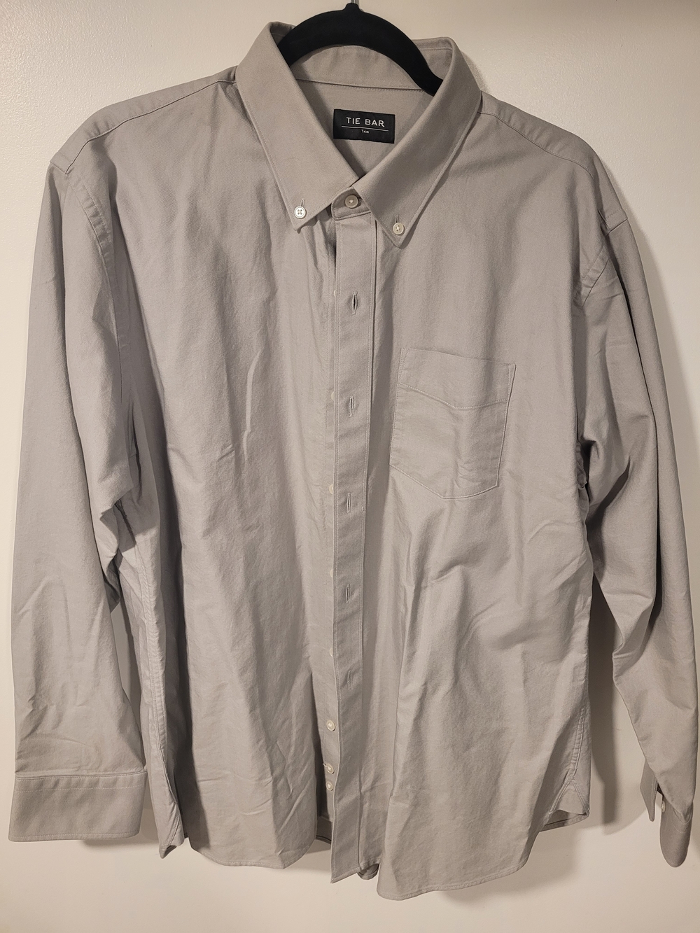 The Tie Bar Men's Light Gray Button-Down Dress Shirt